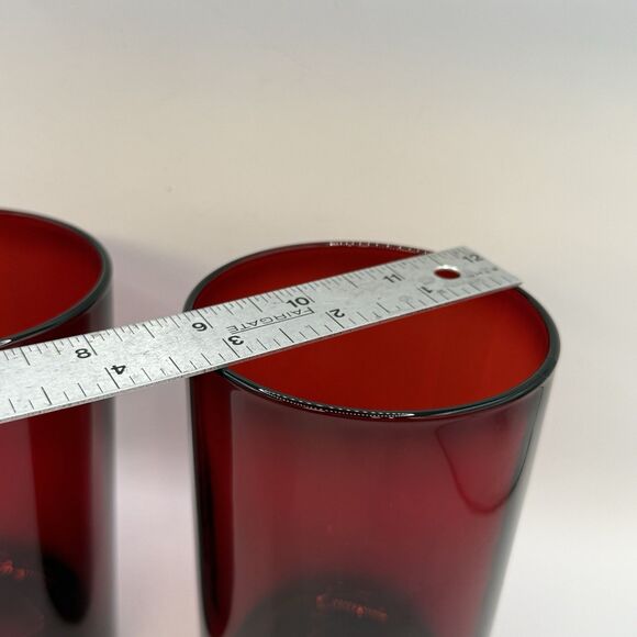 2 Arcoroc Classique Ruby Red Tumbler Drinking Glasses 5 ⅛” 16oz - Picture 8 of 8